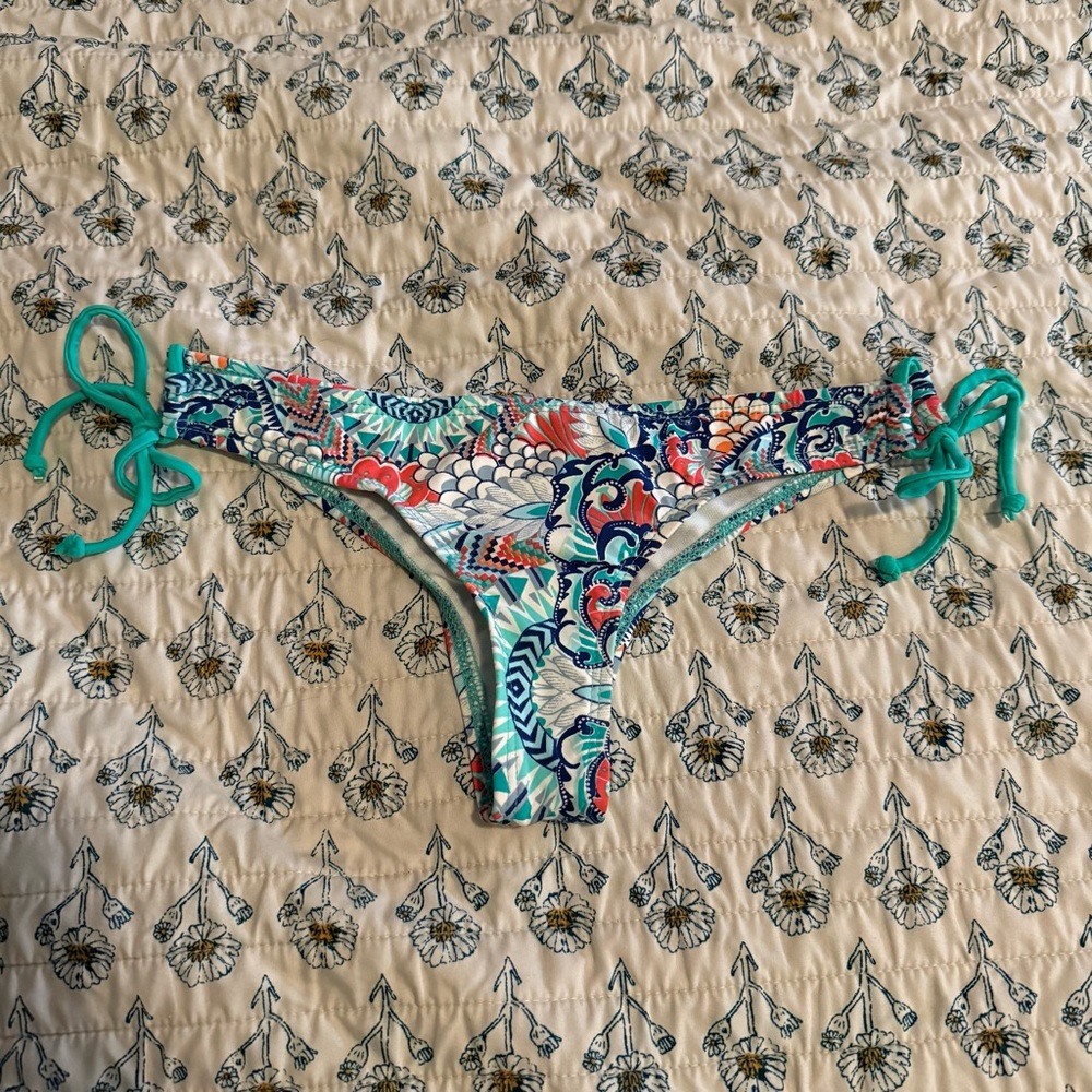 Colorful Floral Patterned Bikini Bottom